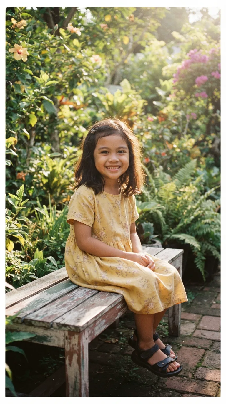 Anak perempuan di taman