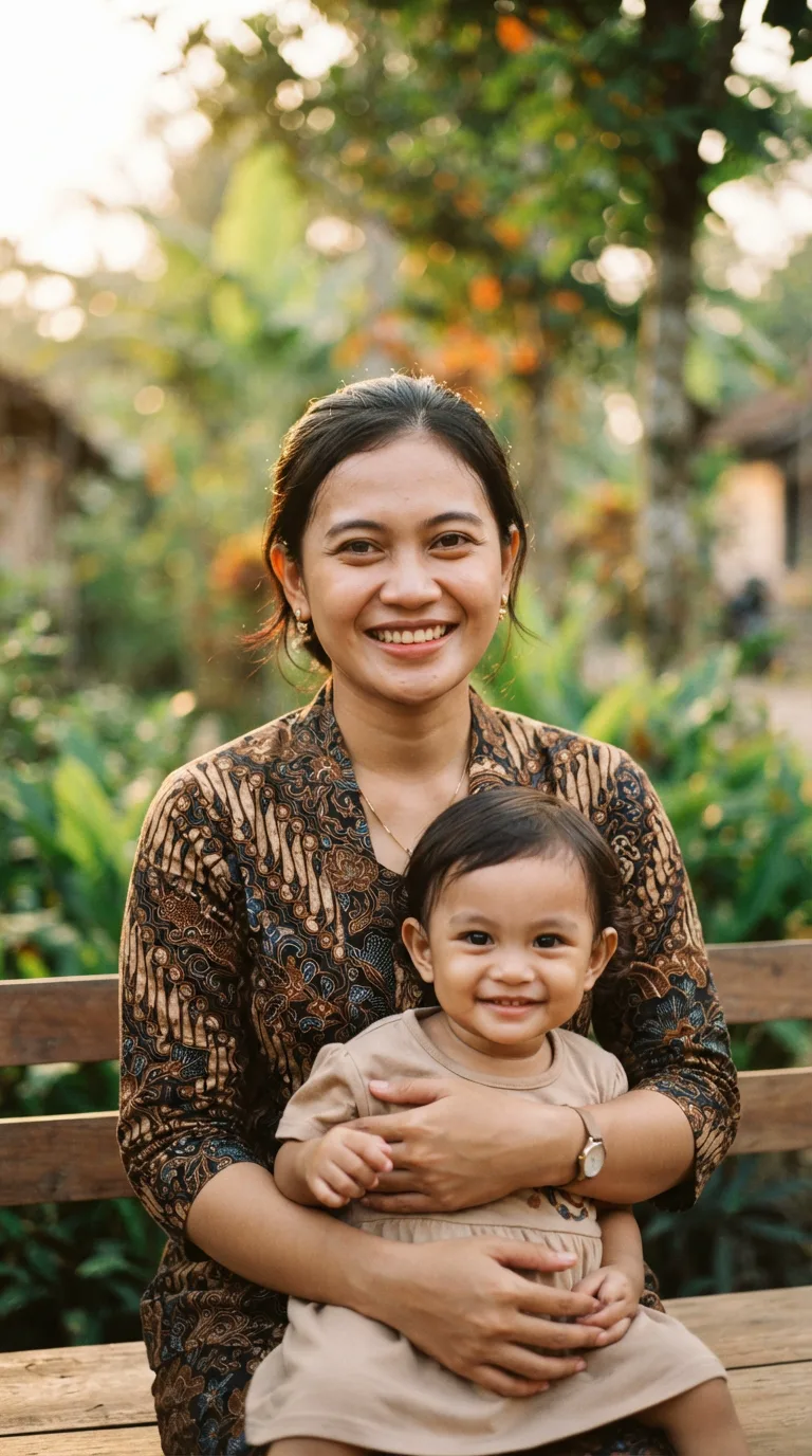 Ibu tersenyum